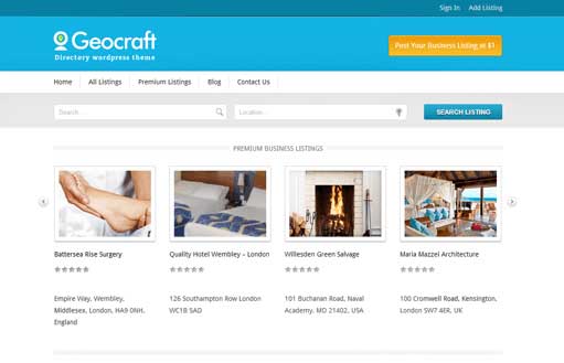 Geocraft-premium WordPress directory theme