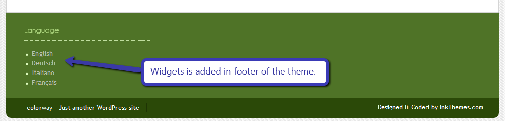 widget in footer