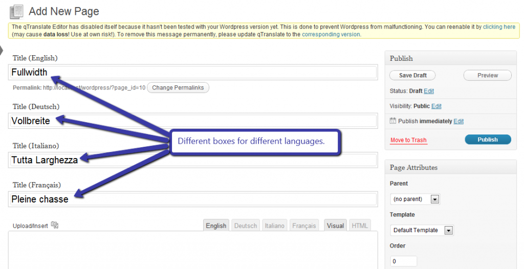 How to Translate WordPress Website Via qTranslate Plugin | InkThemes