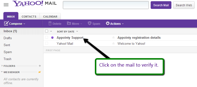 Email verification for Appointy