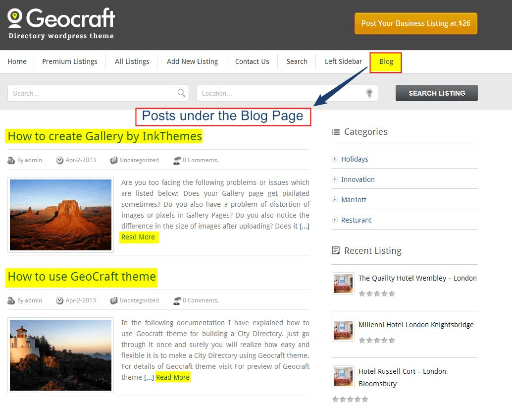 Geocraft WordPress Theme Documentation