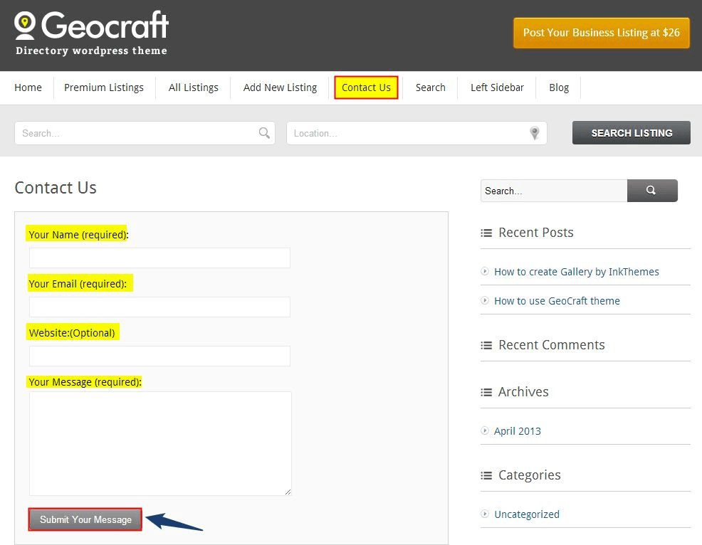 Geocraft WordPress Theme Documentation