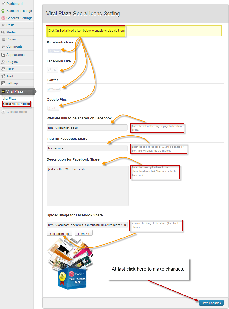 Social Media Setting of Viral Plaza