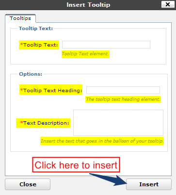 inserting tooltip