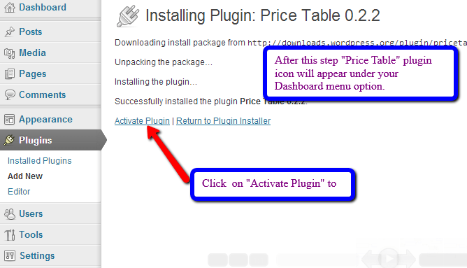 activate plugin appearance