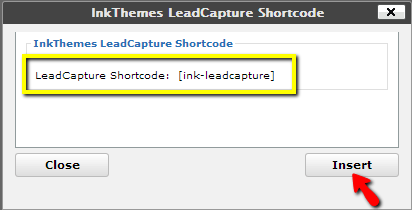 lead capture form shortcode