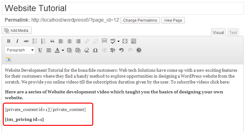 InkMember shortcode in sequence