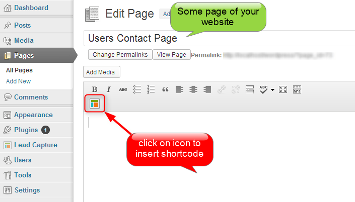 insert shortcode into a form