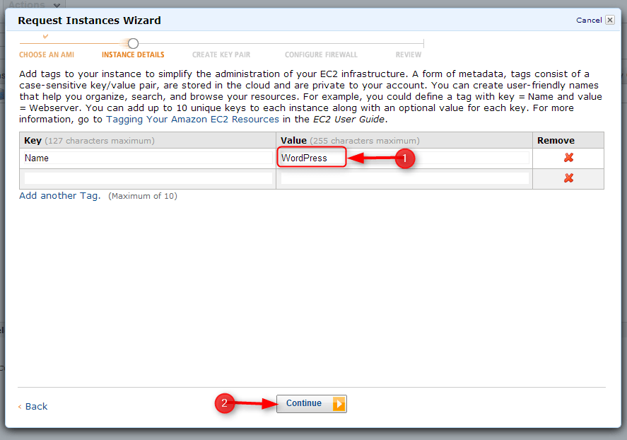 step to enter key value