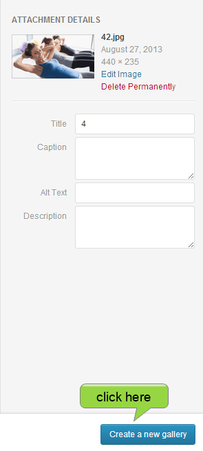 click on create a new gallery