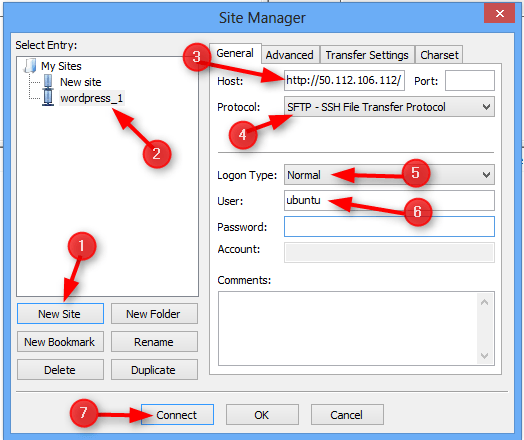 step to create site