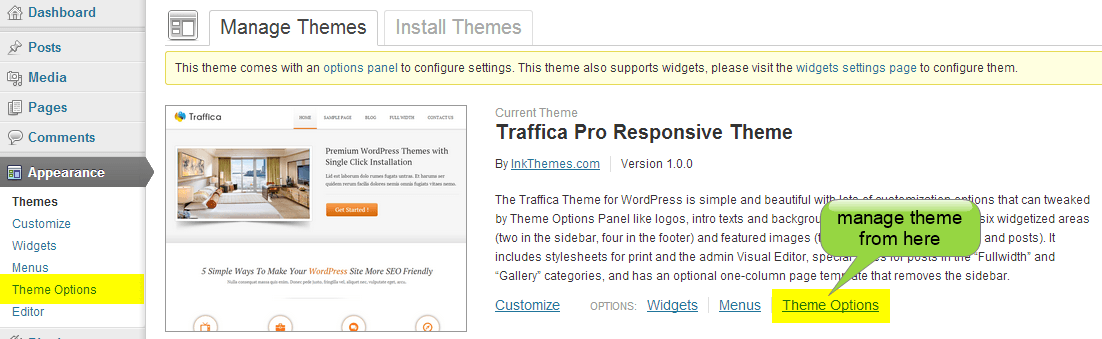 manage theme