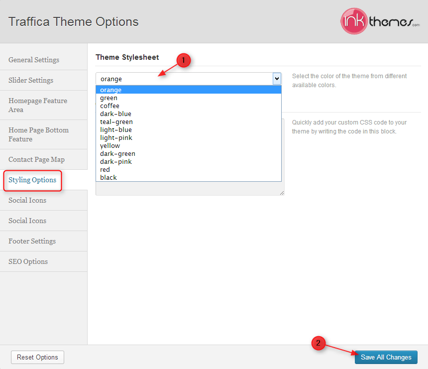 theme style settings