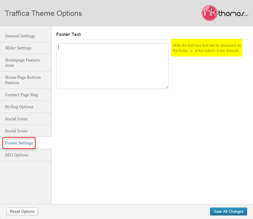 step to set footer