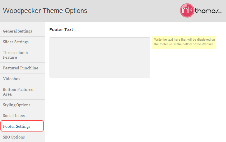 footer settings in FormGet