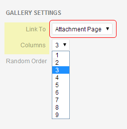 set gallery column option tutorial