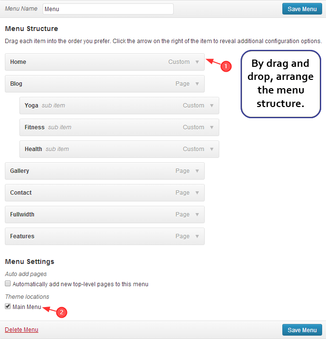 define menu structure tutorial