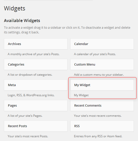 widget wp create easily