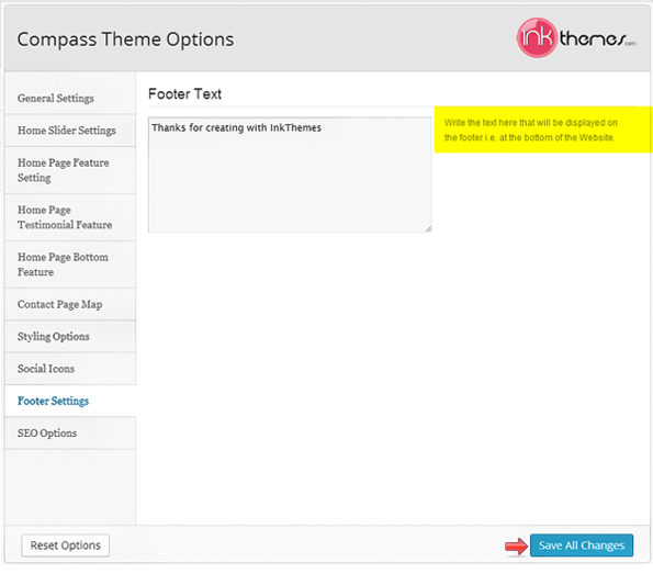 Footer Settings