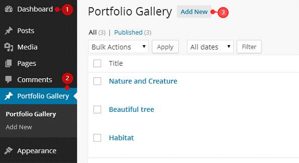 How to build up the Portfolio Gallery