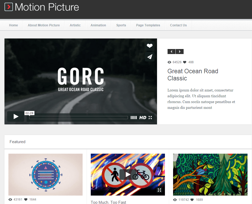 gorc - video wordpress theme