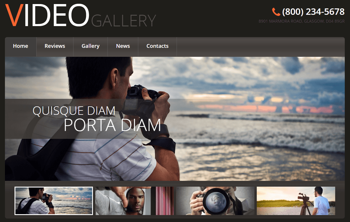 video gallery - video wordpress theme