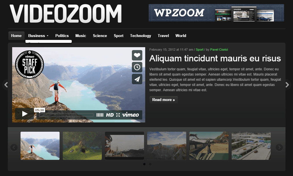 videozoom - video wordpress theme