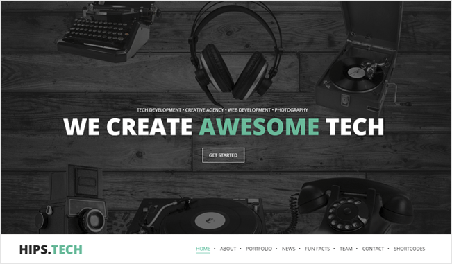 HipsTech Best Responsive One Page WordPress Theme