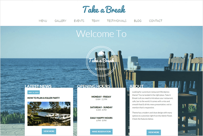 Take A Break-Best Responsive One Page WordPress Theme