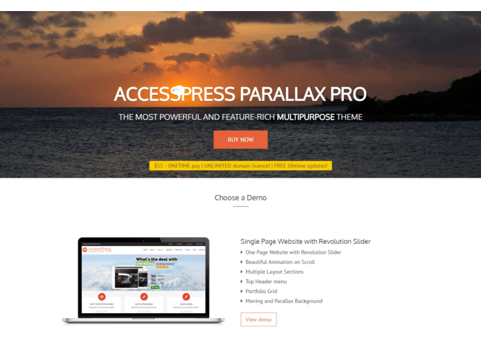 accesspress parallax pro wp theme