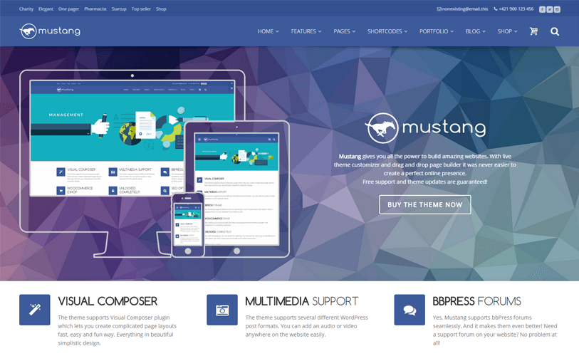 mustang - responsive and beautiful wordpress theme