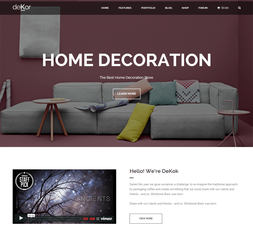 Dekor - woocommerce wordpress theme