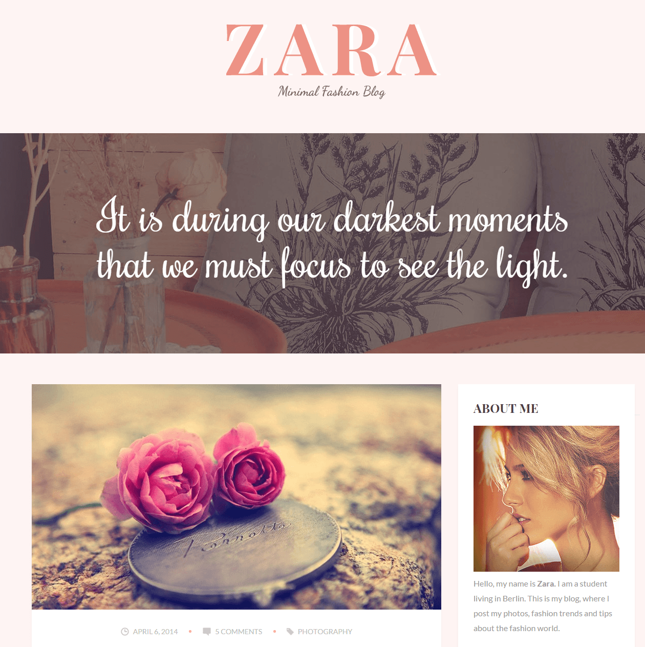 zara fashion blog wordpress theme 