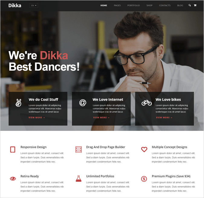 Dikka WordPress Landing Pages