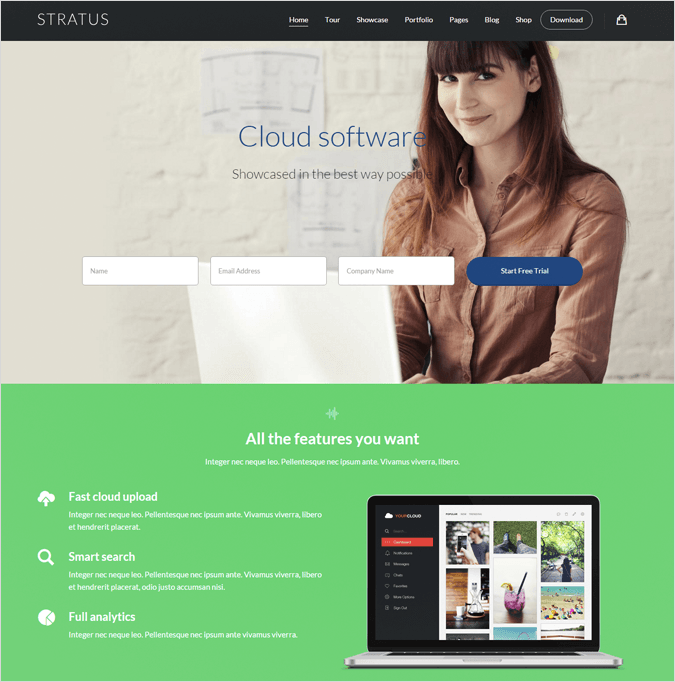 Stratus WordPress Landing Pages