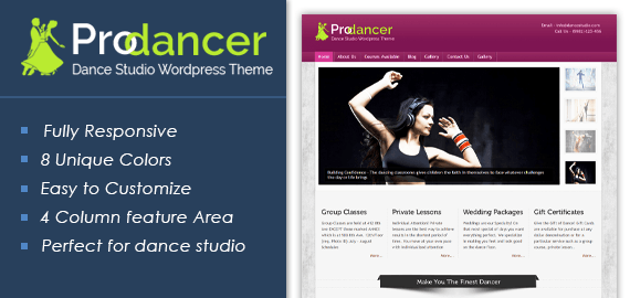 PRODANCER - DANCE STUDIO WORDPRESS THEME
