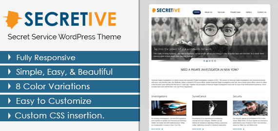 SECRETIVE - SECRET SERVICES WORDPRESS THEME