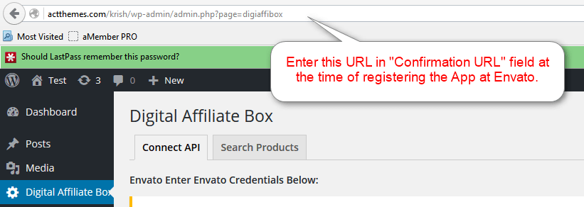 Step3.2 Enter the Confirmation URL for Registering App