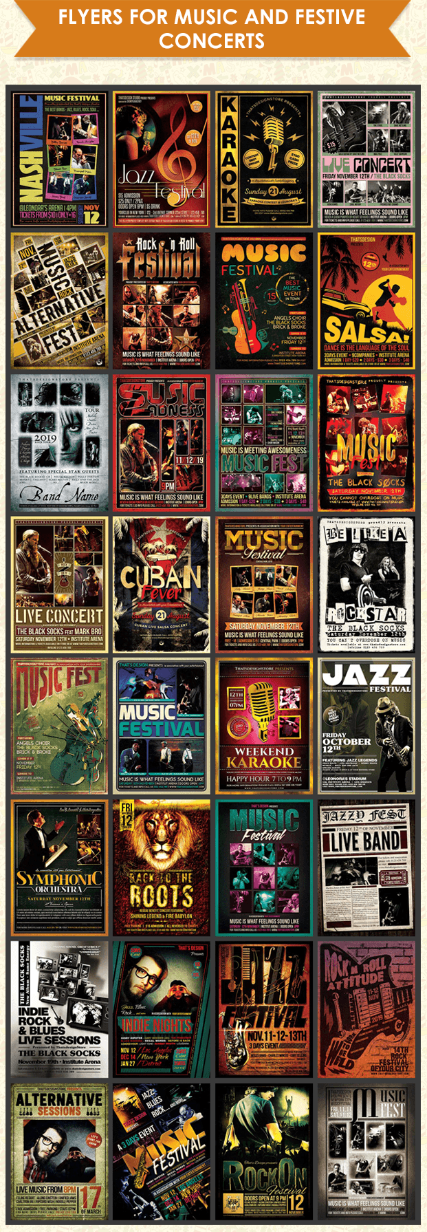 music and festive converts flyers