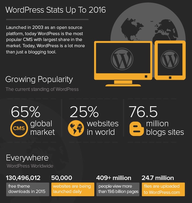 why wordpress - stats 2018 infographics