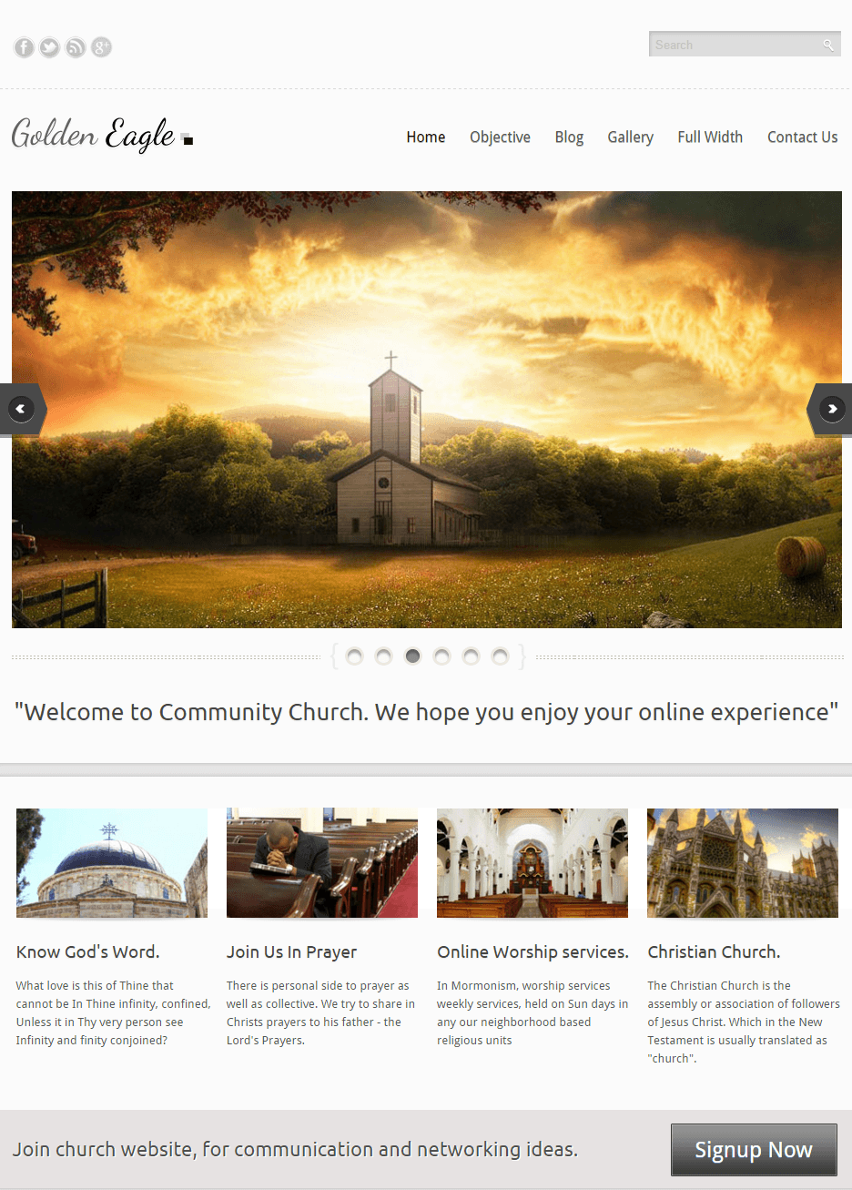 golden eagle - church-charity wp theme