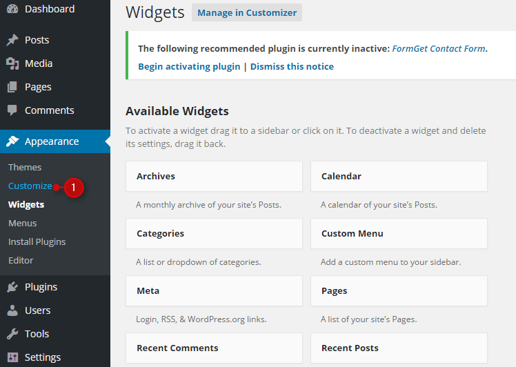 Embedding FormGet Form In Variant Landing Page WordPress Theme