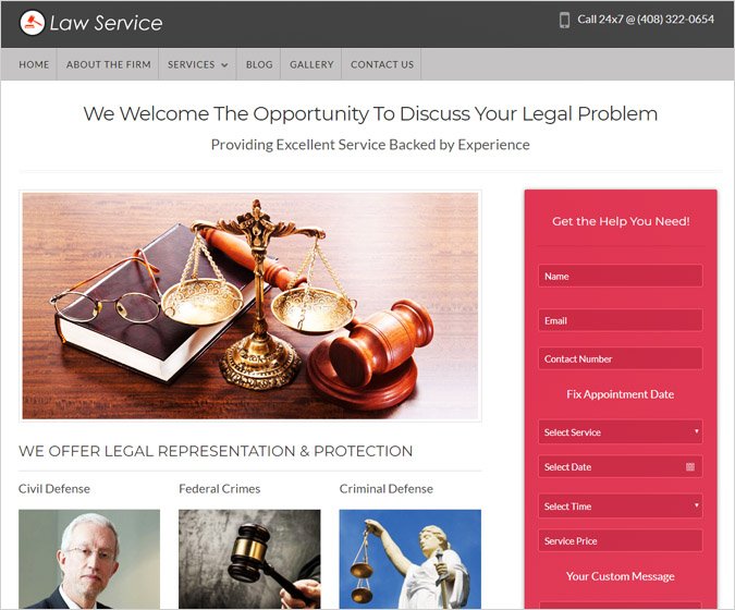 Law Service WordPress Theme