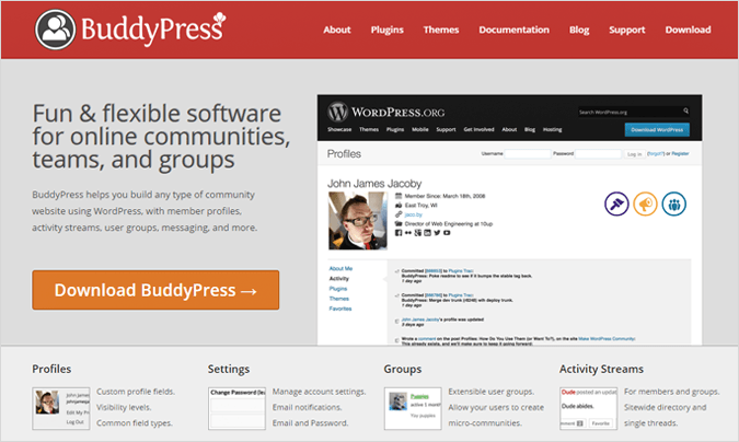 BuddyPress forum software