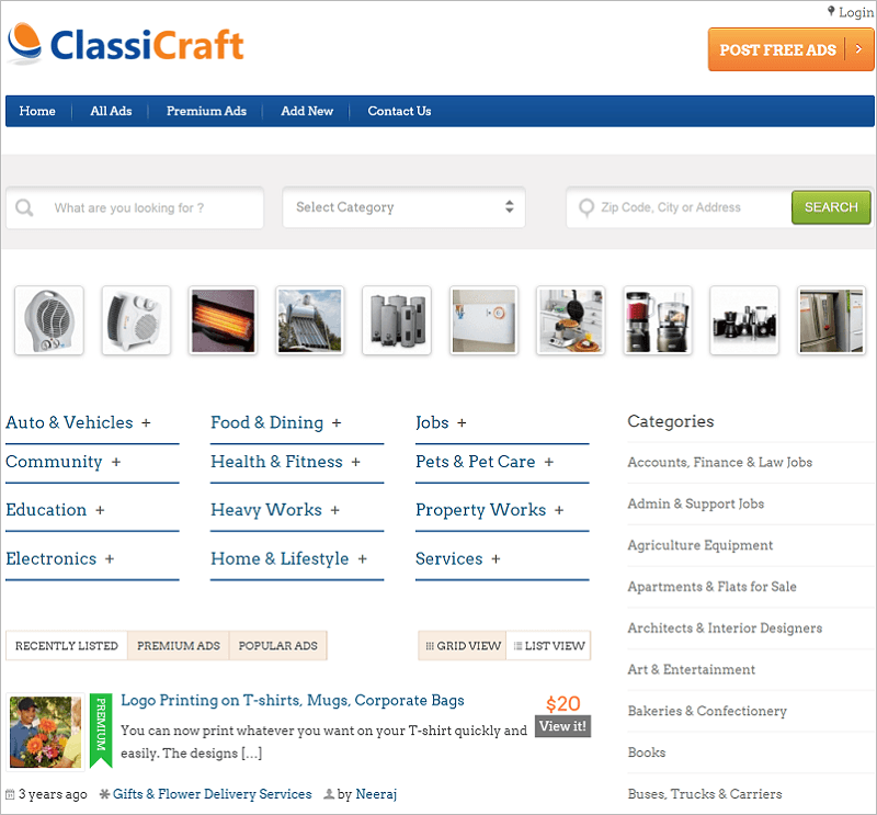 ClassiCraft-directory-wp-themes-InkThemes