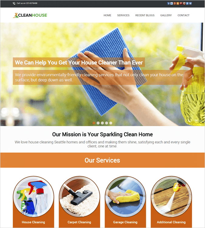 CleanHouseopTop House Cleaning and Housekeeping Service WordPress Theme