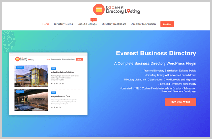 Everest Business Directory - Free And Paid WordPress Directory Plugins