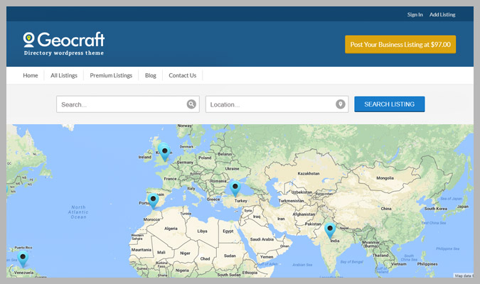 GeoCraft V2 Business Directory WordPress Theme