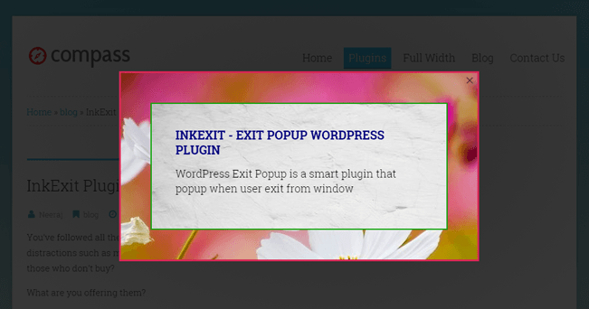 popup plugin InkExit