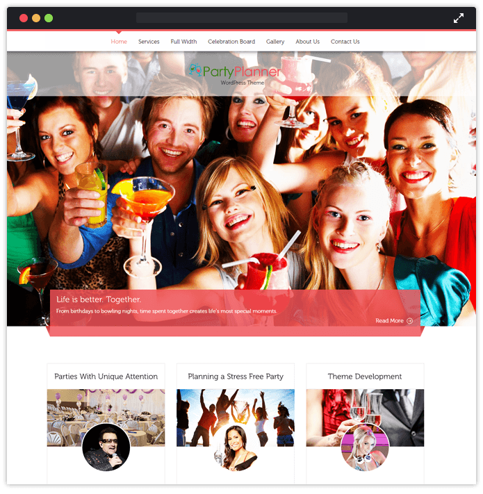 Party Planner - wedding planner wordpress theme